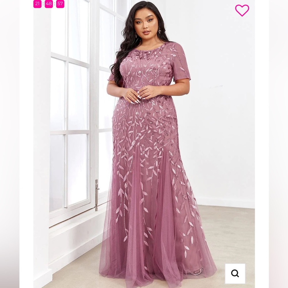🦋 EVER❤️PRETTY WOMEN’S FLORAL SEQUIN PRINT MAXI LONG FISHTAIL DRESS SIZE-L